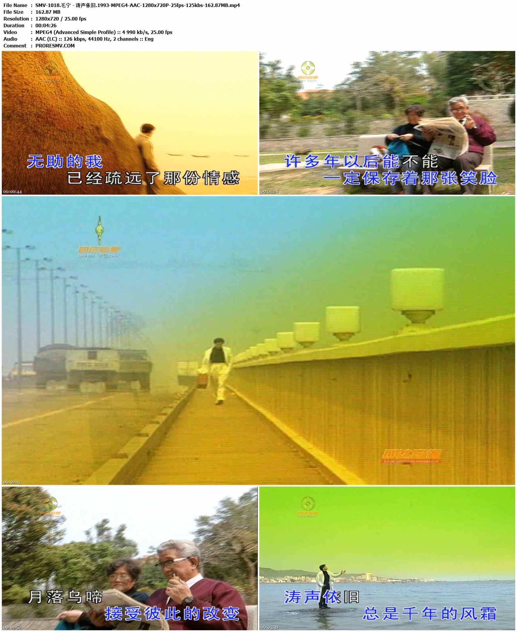 SMV-1018.毛宁 - 涛声依旧.1993-MPEG4-AAC-1280x720P-25fps-125kbs-162.87MB官方MV_高清MV